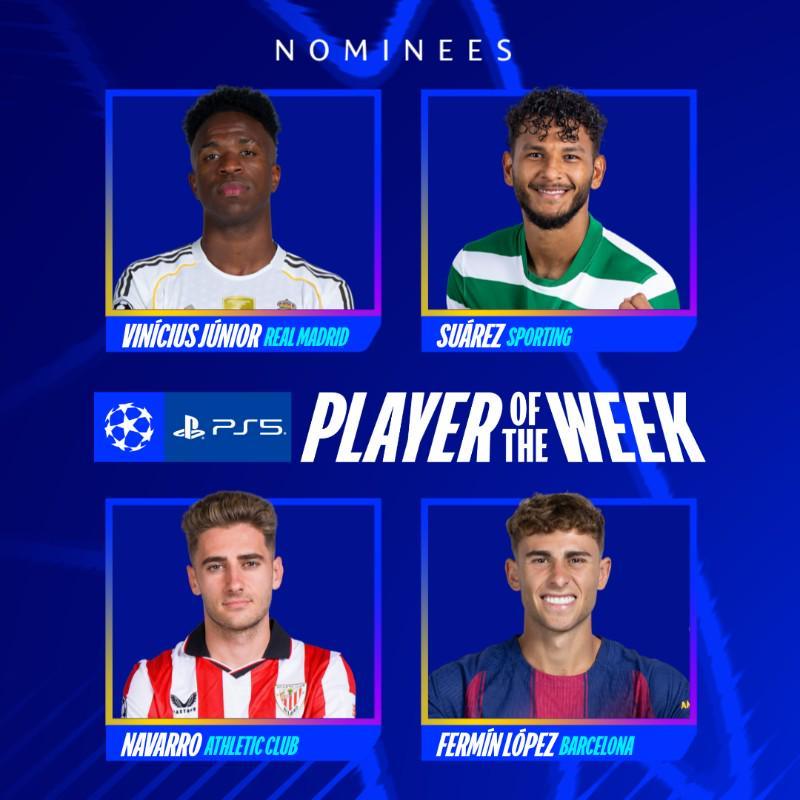 华体会权威下载-本轮欧冠最佳球员候选：维尼修斯、苏亚雷斯、纳瓦罗、费尔明